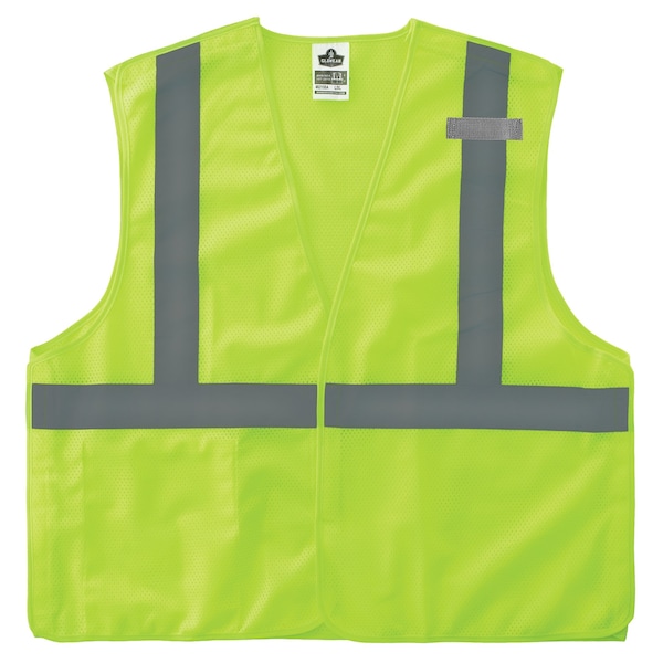 Ergodyne 4XL Lime Economy Breakaway Mesh Vest Class 2 - Single Vest 8215BA-S - main
